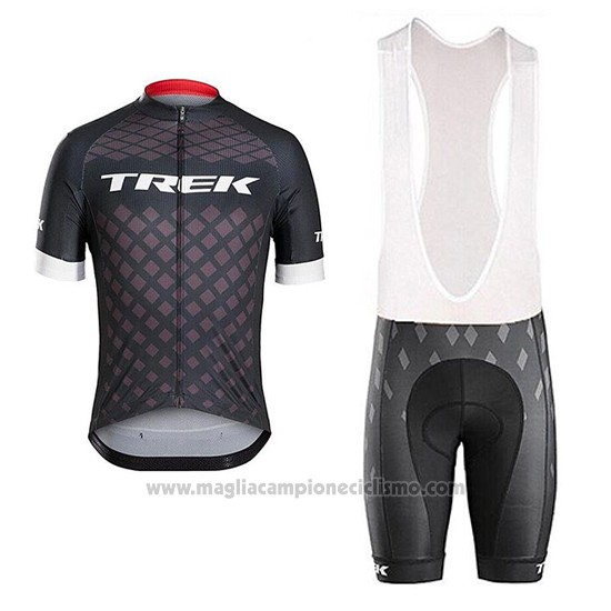 2017 Abbigliamento Ciclismo Trek Bontrager Grigio Manica Corta e Salopette